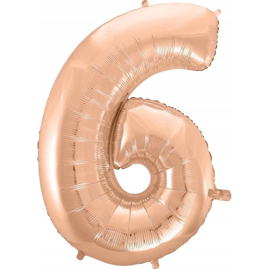 Szám Fólia Lufi - 92 cm, 6-os, Rose Gold (GODA2126)