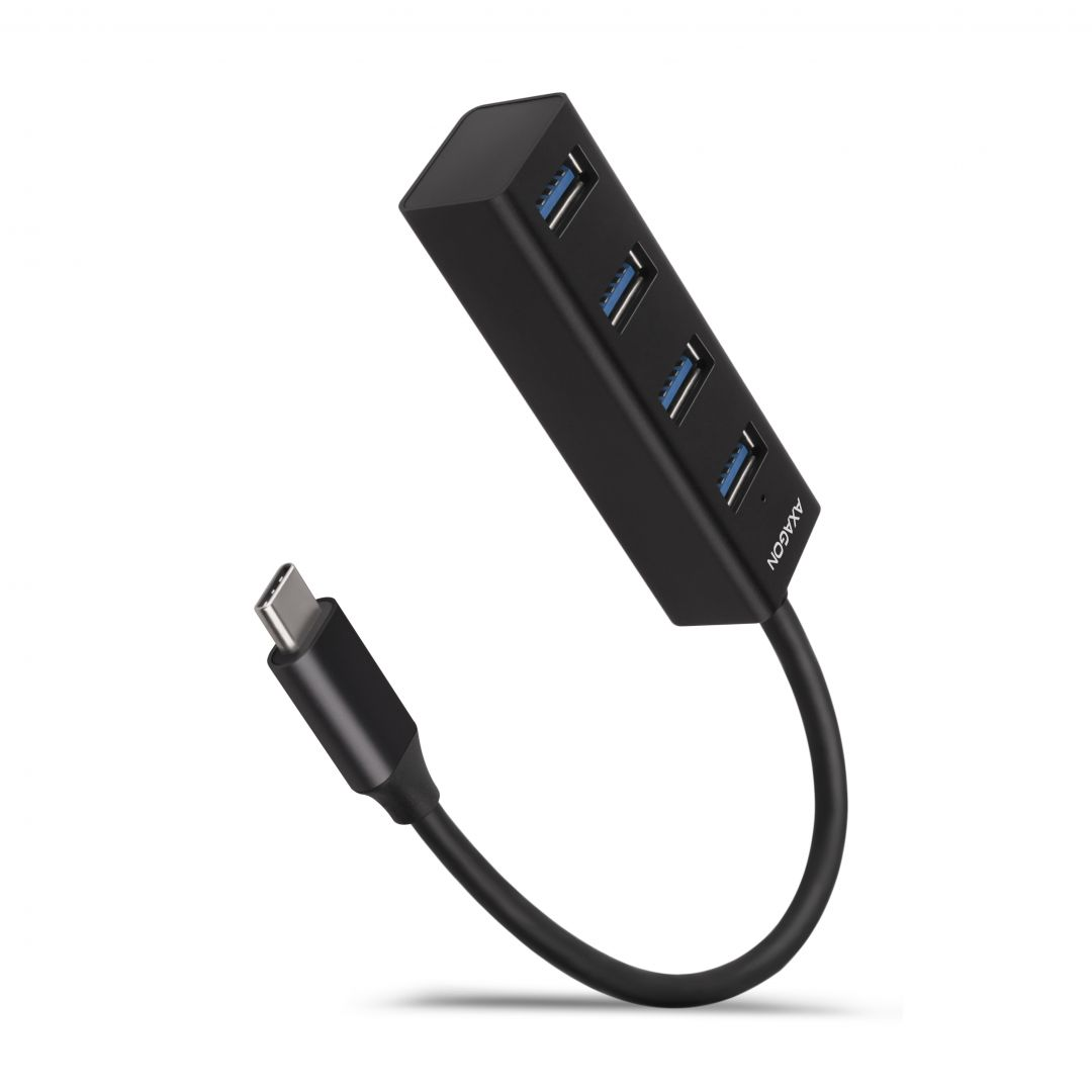 AXAGON HUE-M1C USB3.2 Type-C Hub 4-port metal black (HUE-M1C)