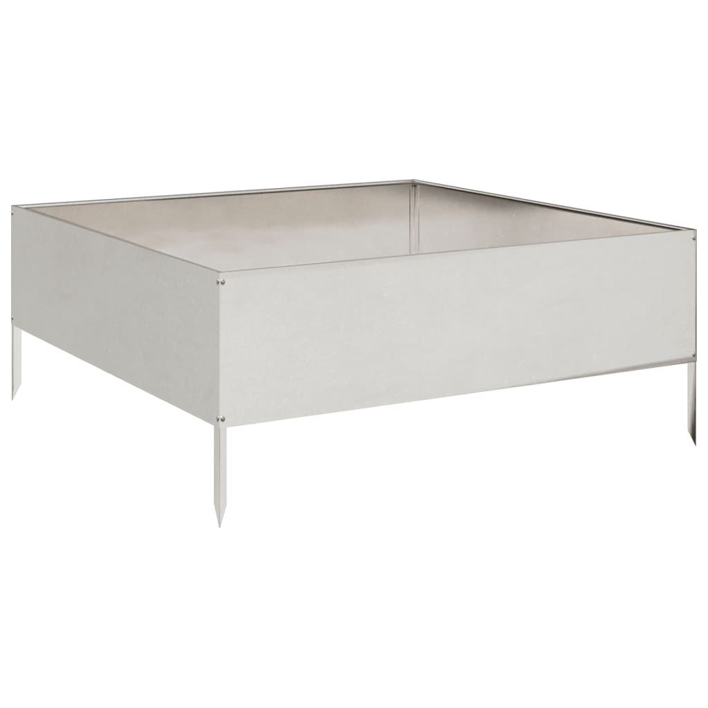 rozsdamentes acél kerti magaságyás 100 x 100 x 2 cm (851035)