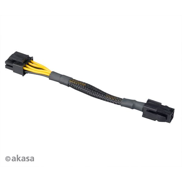 Akasa 4pin ATX 12V anya --> 8(4+4) pin apa tápkábel 15cm (AK-CBPW10-15BK)