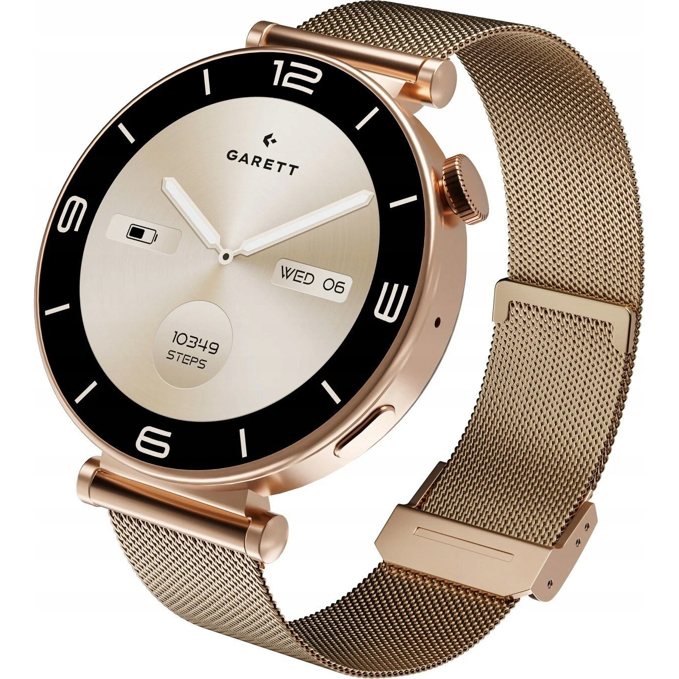 GARETT Női Okosóra - Rose Gold Mesh acél (5904238486887)