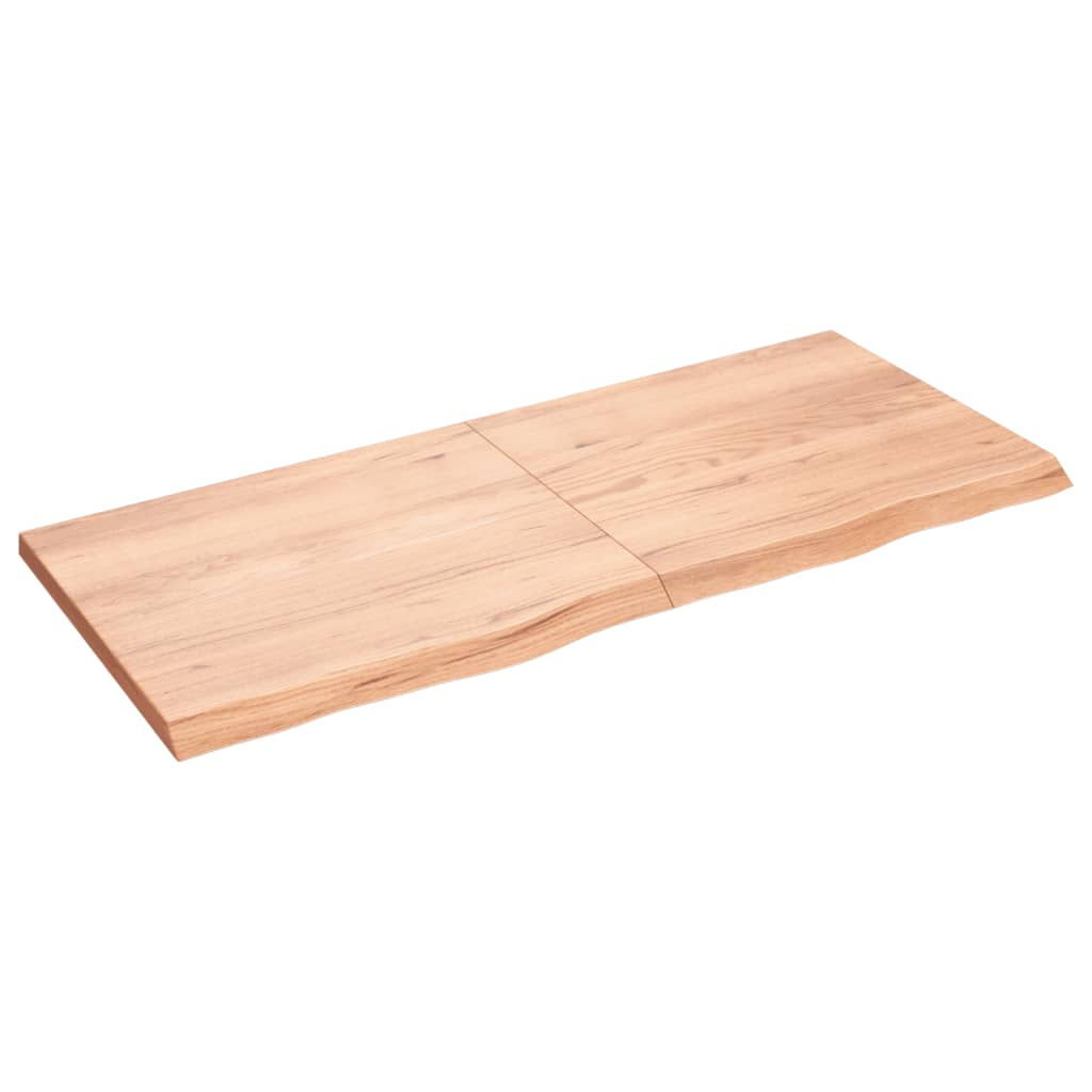 világosbarna kezelt tömör tölgyfa fali polc 140 x 60 x (2-4) cm (363706)
