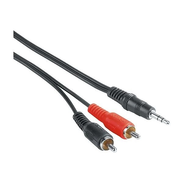 Hama 00205107 cable de audio 5 m 3,5mm 2 x RCA Negro, Rojo