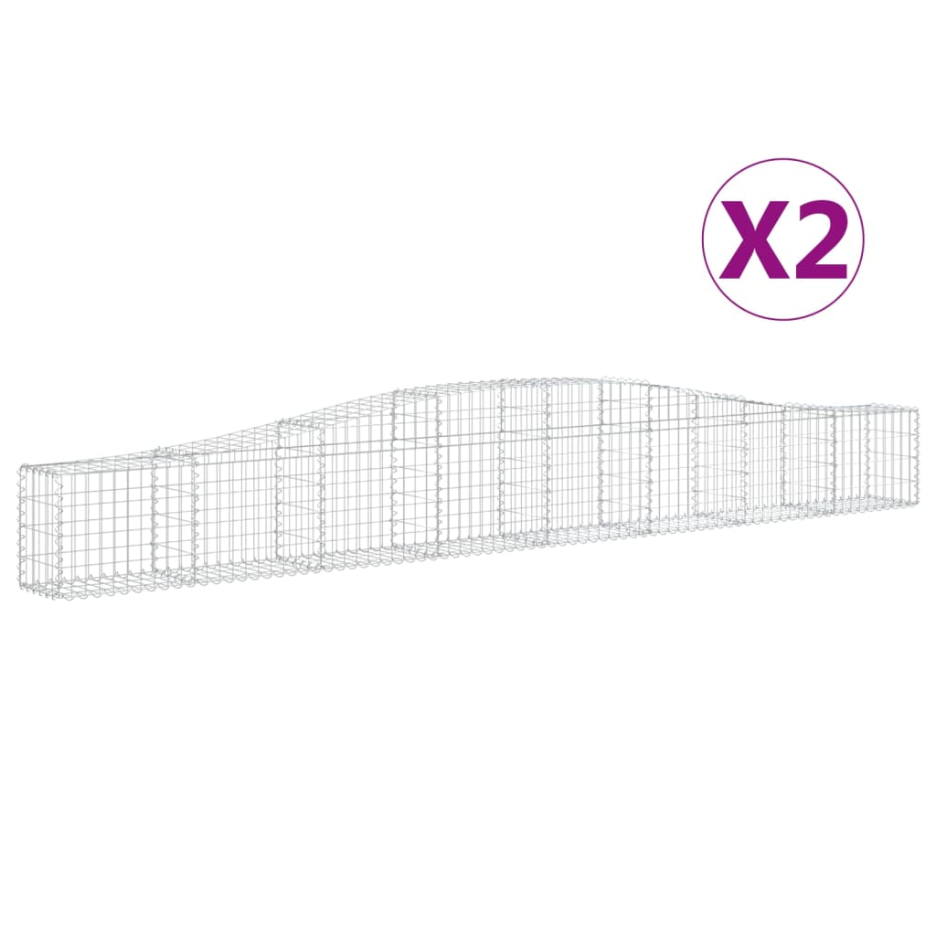 2 db íves horganyzott vas gabion kosár 400x30x40/60 cm (3145787)