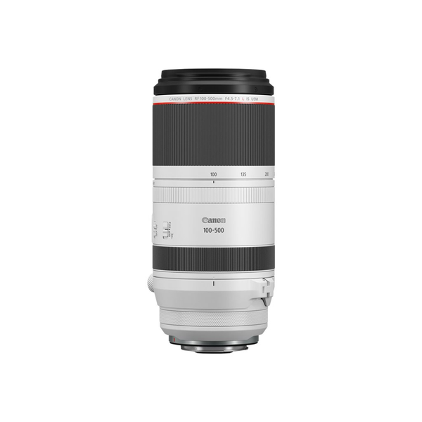 Canon RF 100-500mm F4.5-7.1L IS USM SLR Telefoto zoomobjektiv Sort, Hvid