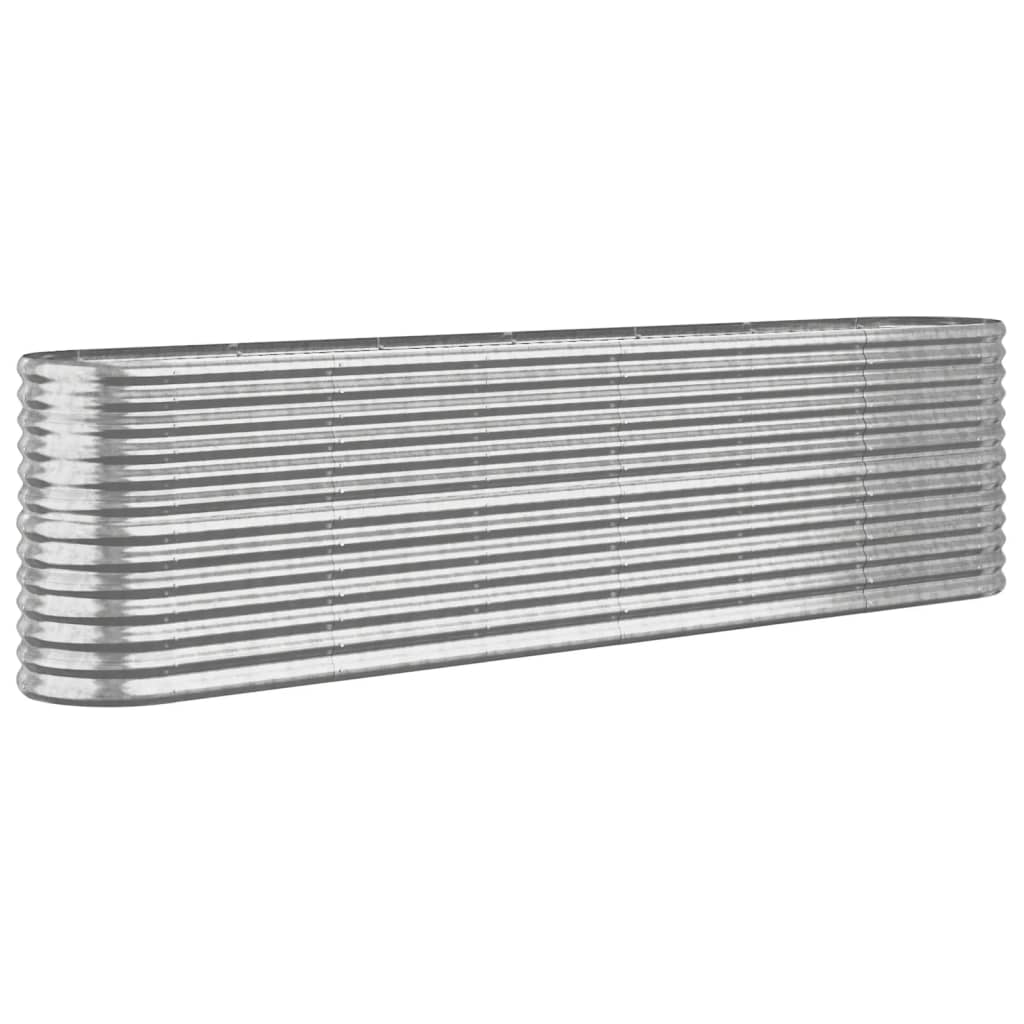 ezüstszínű porszórt acél kerti magaságyás 260x40x68 cm (318907)