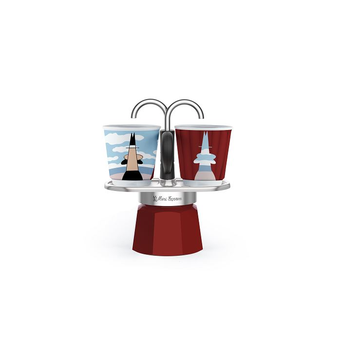Bialetti mini Express Magrite 2 személyes kávéfőző szett vörös (1406/MR) (1406/MR)