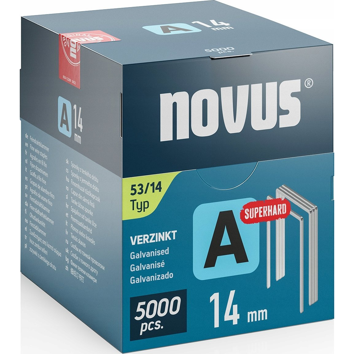 Novus Tools 042-0764 Finomhuzal kapcsok 53-as típus 5000 db Méret (H x Sz) 14 mm x 11.3 mm (NV042-0764)
