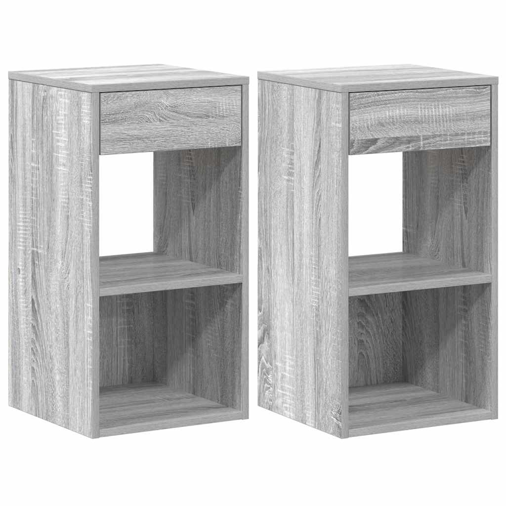 éjjeliszekrények fiókos 2 db szürke sonoma 35x34x66,5 cm (858724)