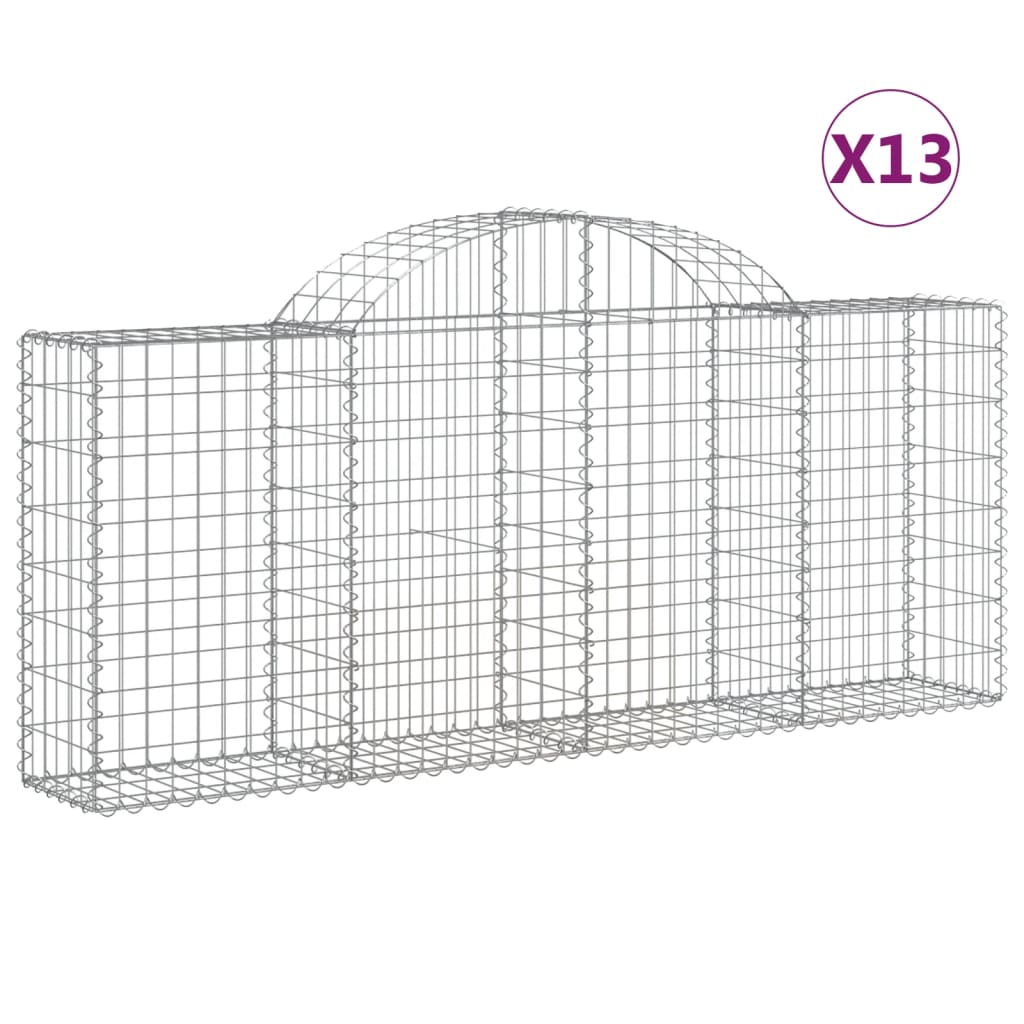 13 db íves horganyzott vas gabion kosár 200x30x80/100 cm (3146100)