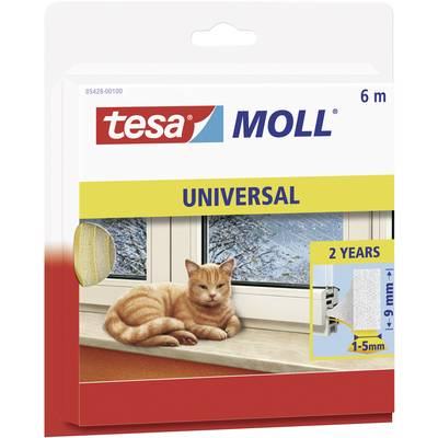 Tesa ablakszigetelő gumi, öntapadó szigetelő csík 6 m x 9 mm Tesamoll® 05428-100 (05428-100)