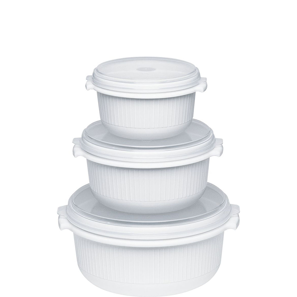 Emsa Micro Family Műanyag tároló készlet (3 db / csomag) - Fehér (459061200)