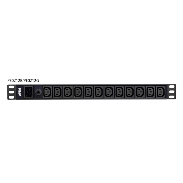 ATEN PE0212G strømforsyningsenhed (PDU) 12 AC stikkontakt(er) 1U Sort