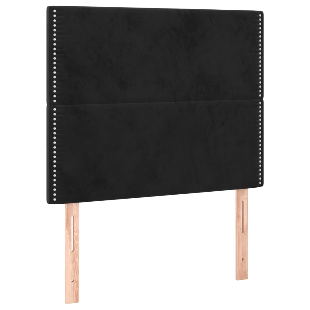 2 db fekete bársony fejtámla 90x5x78/88 cm (3116230)