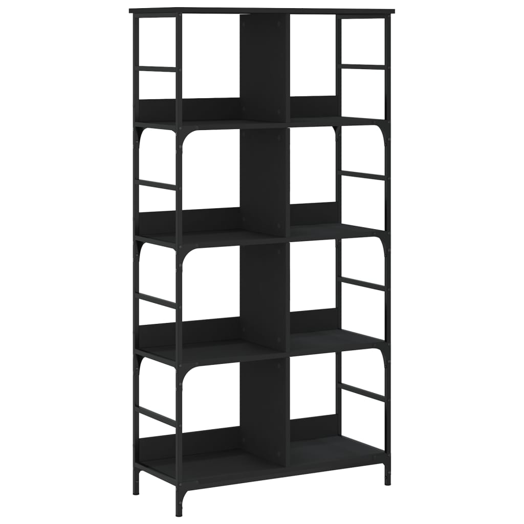 fekete szerelt fa könyvespolc 78,5 x 33 x 153 cm (835254)