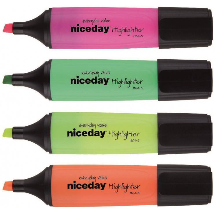 Niceday 1-5mm Szövegkiemelő készlet - Vegyes színek (4 db / csomag) (1809449)
