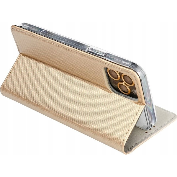 Xiaomi Redmi Note 13 4G съвместим калъф за телефон, калъф книга, флип калъф, калъф за телефон, с държач за кредитна карта, магнитно закопчаване, злато, Smart Case книга