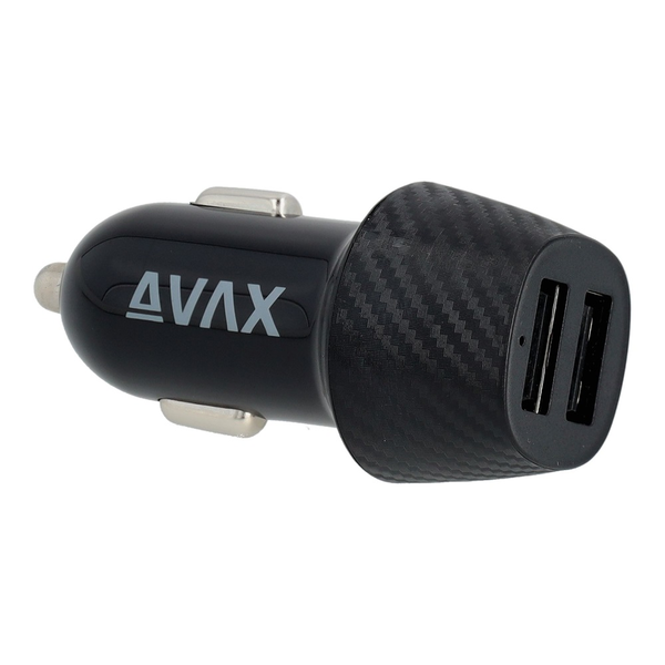 Avax CC301B Carly 2x USB-A Autós töltő - Fekete (12W)