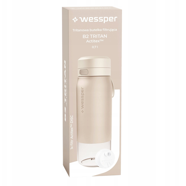 Butelka filtrująca Wessper B2 TRITAN Actitex™ 700ml Beige (WES273-700-BG_K)
