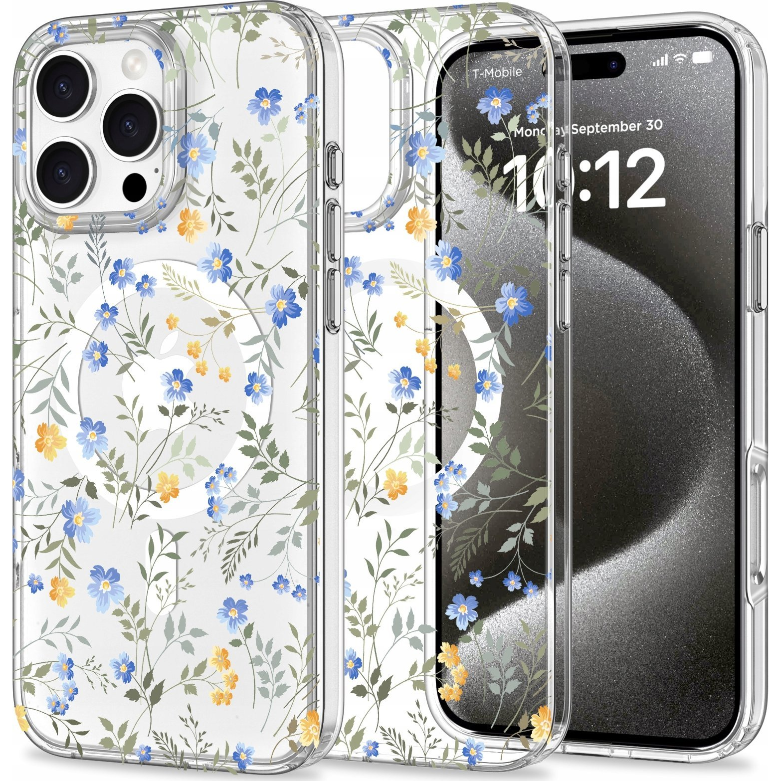 Magmood Magsafe Hátlap Védőtok - Apple iPhone 16 Pro, Magsafe Töltővel Kompatibilis, Tavaszi Virág Minta, Mintás/átlátszó (5906302311521)