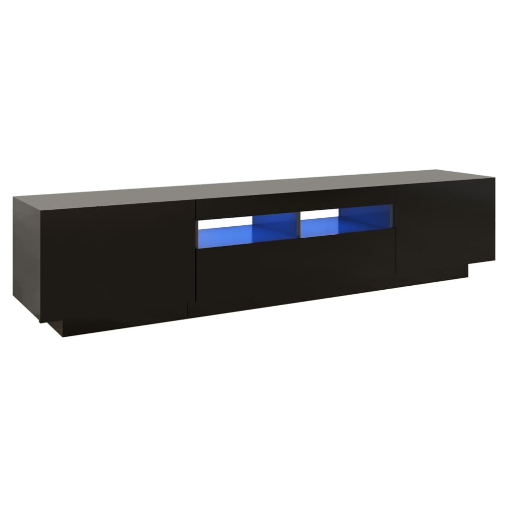 fekete TV-szekrény LED-lámpákkal 180 x 35 x 40 cm (3081898)