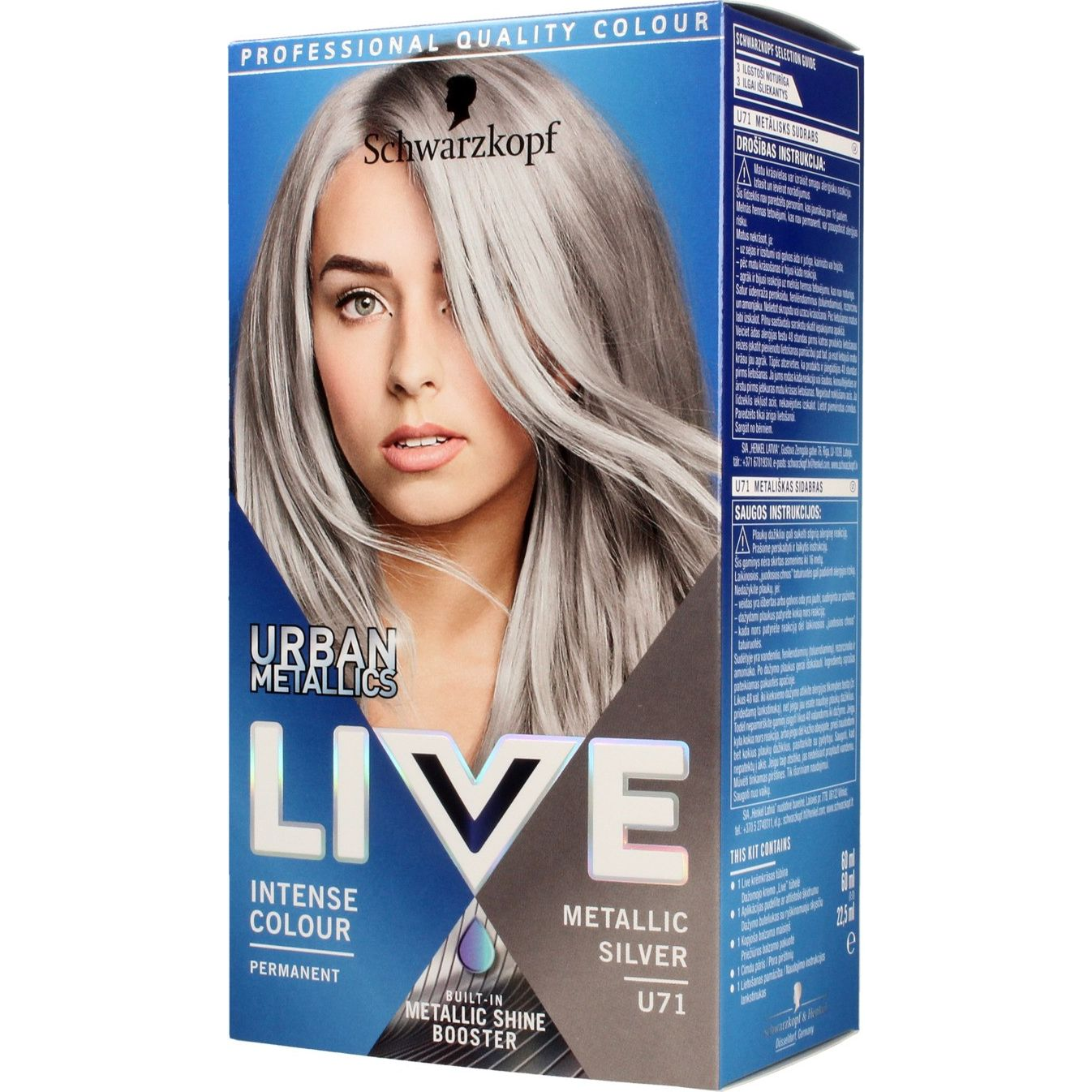 SCHWARZKOPF Live Urban Metallics U71 - Ezüst metál, 60ml (684978)