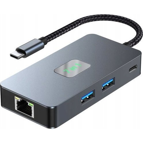 HUB USB TB Adapter USB C (7w1) HDMI USB SD/TF RJ45 PD