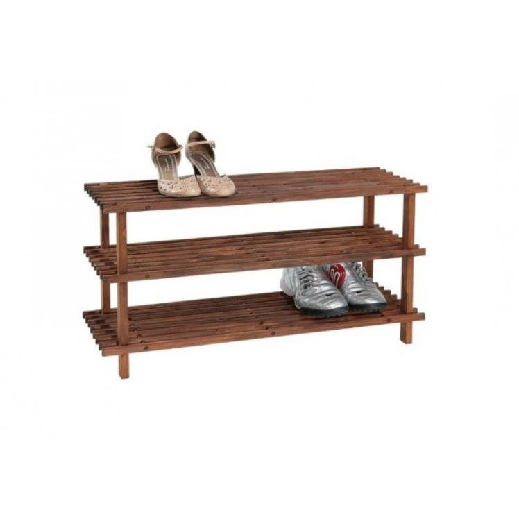 Kesper Cipőtartó 3 polccal, sötét fenyő 77 × 40 × 26 cm (69733)