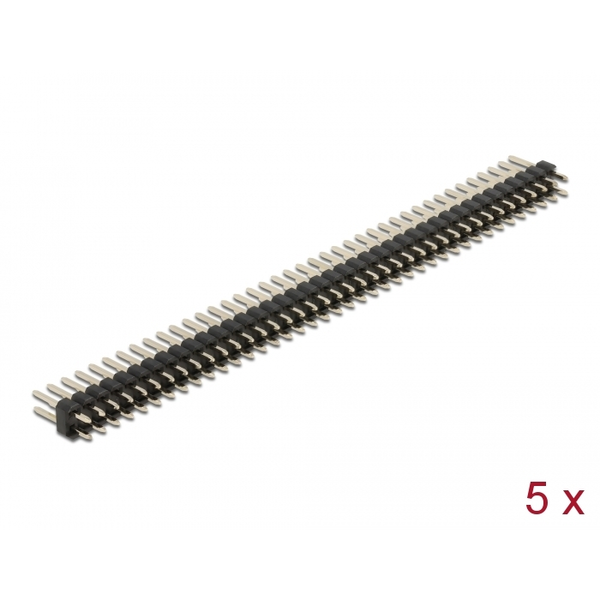 DELOCK Stiftleiste 40 Pin, Rastermaß 2,54 mm, 2-reihig 5 St.