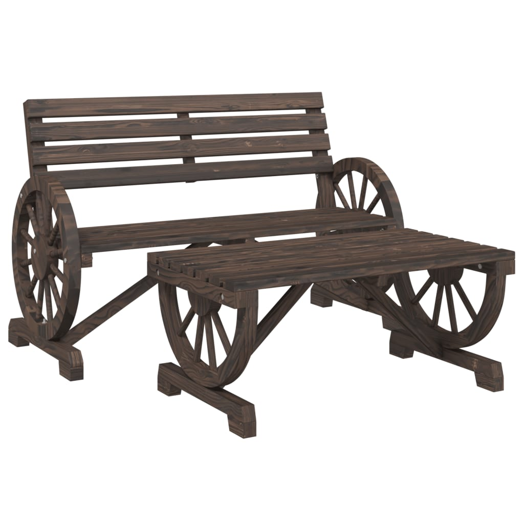 2 részes tömör fenyőfa kerti pihenőgarnitúra (365106)