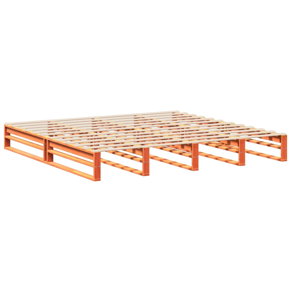 viaszbarna tömör fenyőfa ágykeret 200 x 200 cm (3302323)