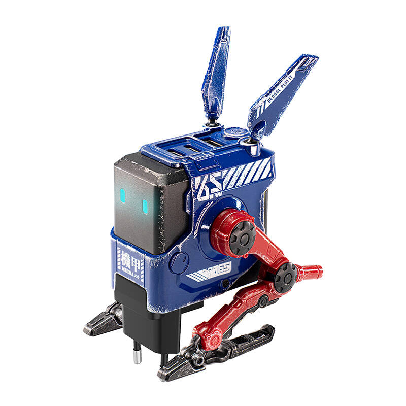 GravaStar Alpha65 2x USB-C / 1x USB-A Hálózati töltő - Kék/Mintás (65W) (GRAVASTAR A65_OPP_EU)