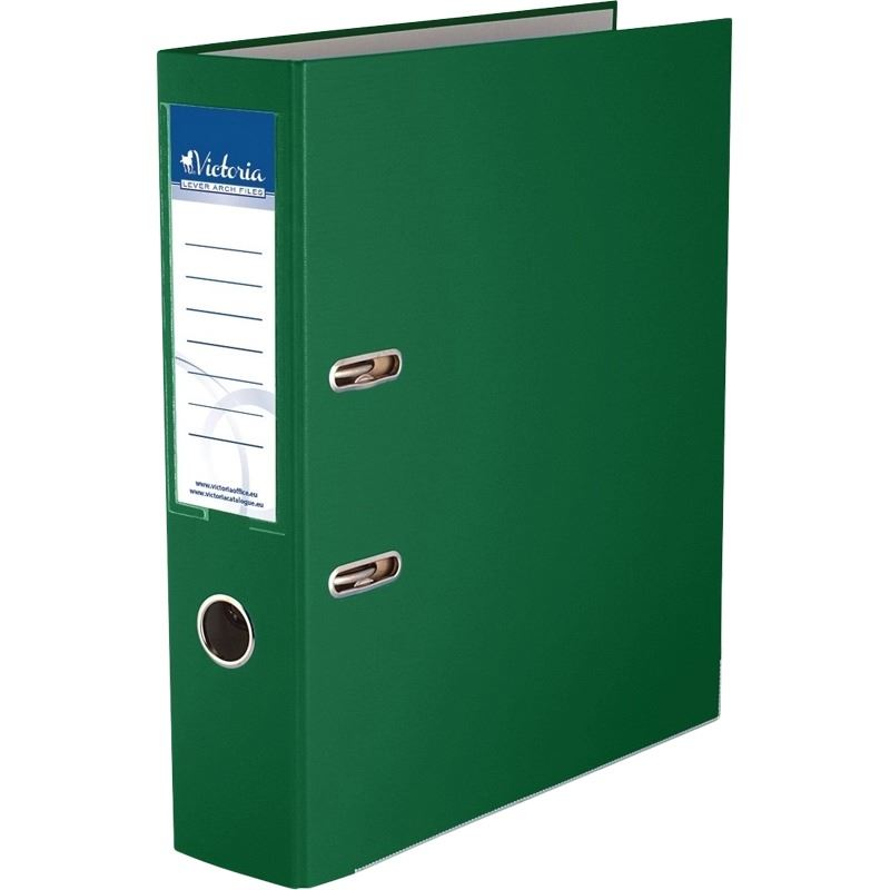 Victoria Basic iratrendező 75mm gerincvastagság, élvédő sínnel, A4 zöld (IDI75Z) (IDI75Z)