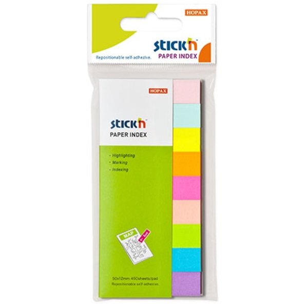 Stick`N 50x12 mm 9x50 lap neon/pasztell mix jelölőcímke (21689)