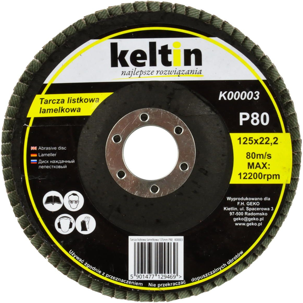  Geko Tarcza listkowa lamelkowa 125mm P80 (K00003)