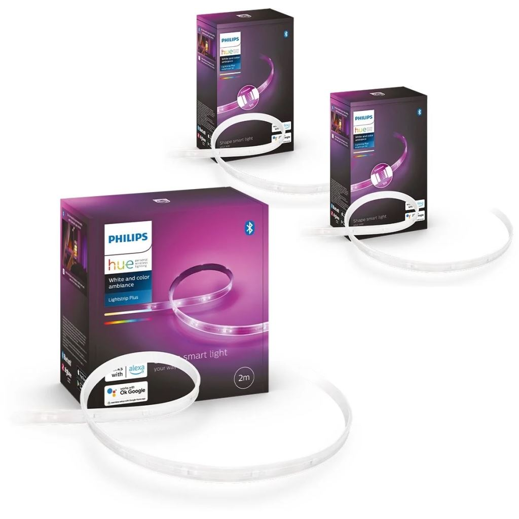Philips Hue LightStrip Plus v4 LED szalag 2m + 2 db hosszabbító (PHL21077set22) (PHL21077set22)