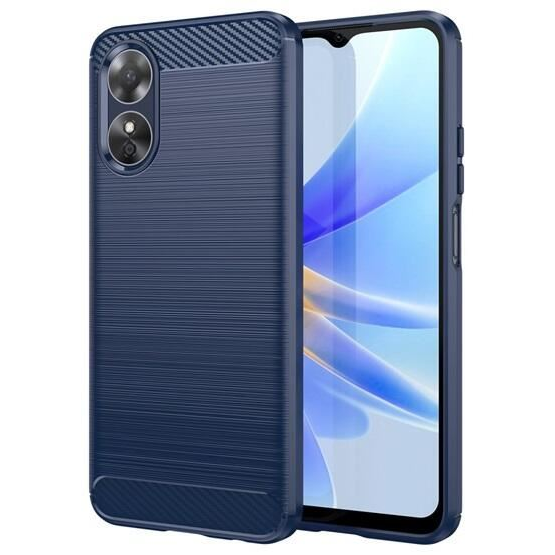 Gigapack Oppo A17 szálcsiszolt, karbon mintás tok sötétkék (GP-134115) (GP-134115)