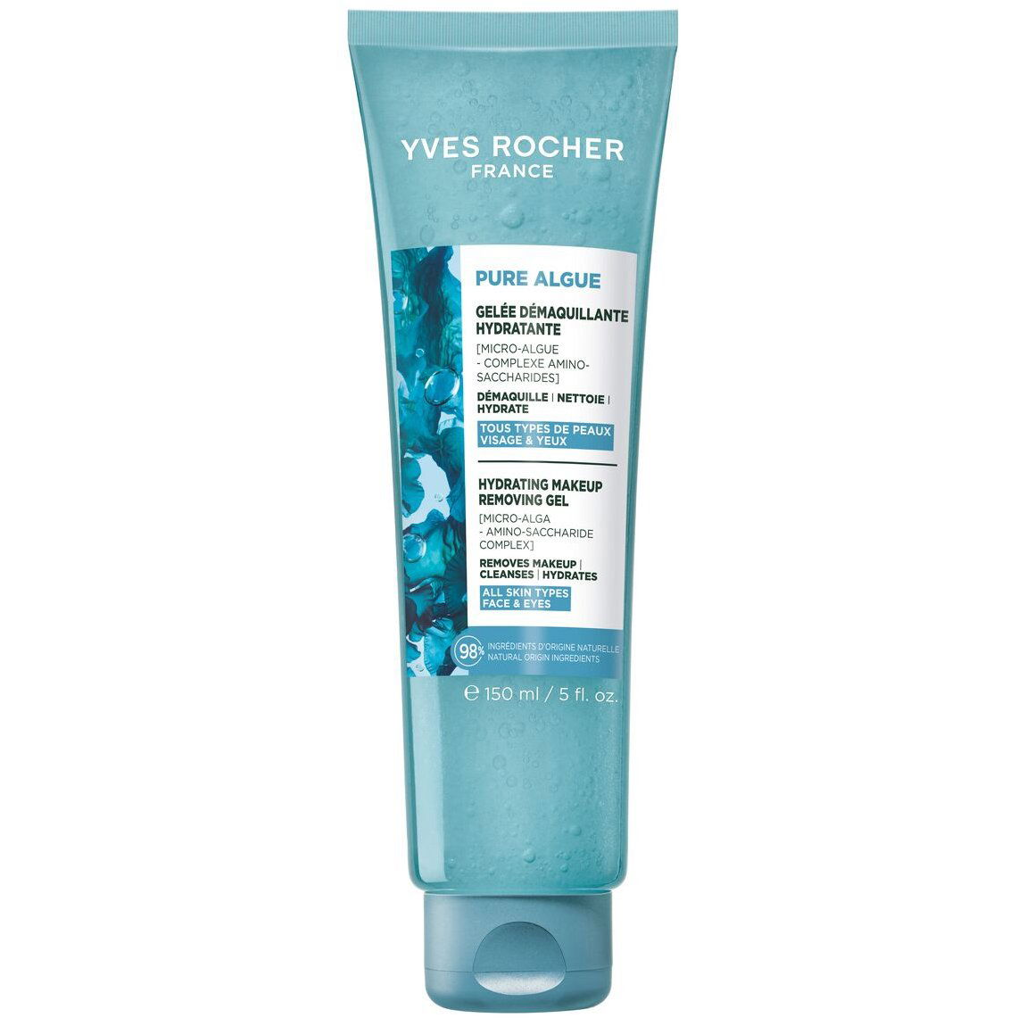 YVES ROCHER Pure Algue hidratáló sminklemosó zselé, 150 ml (3660005190778)