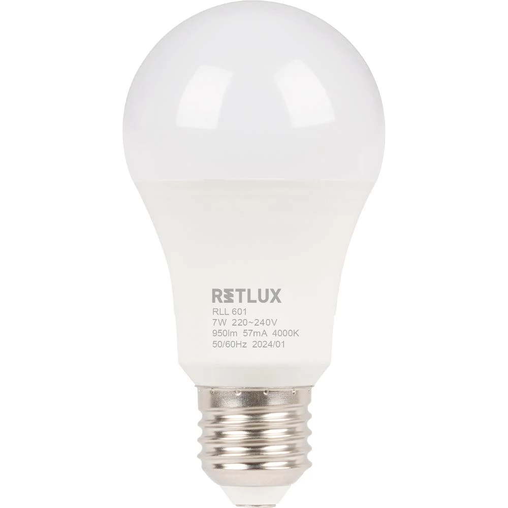 Retlux LED izzó 7W 950lm 4000K E27 - Hideg fehér (RLL 601 A60 E27 7W)