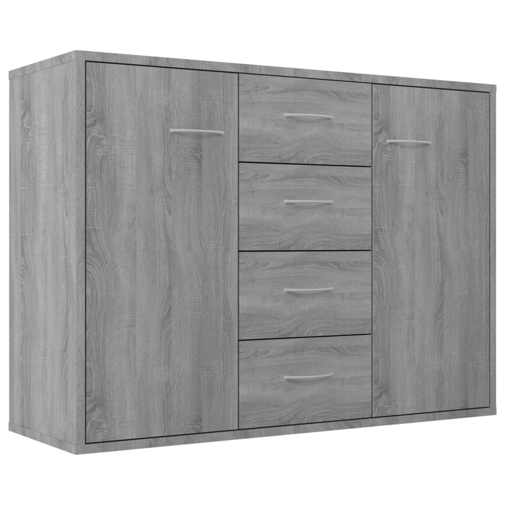 szürke sonoma színű szerelt fa tálalószekrény 88 x 30 x 65 cm (815370)