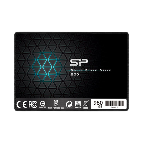 Silicon Power SP960GBSS3S55S25 Slim S55 SSD, 960 GB, 2.5", SATA3, 6 Gbit/s, SLC, Blue