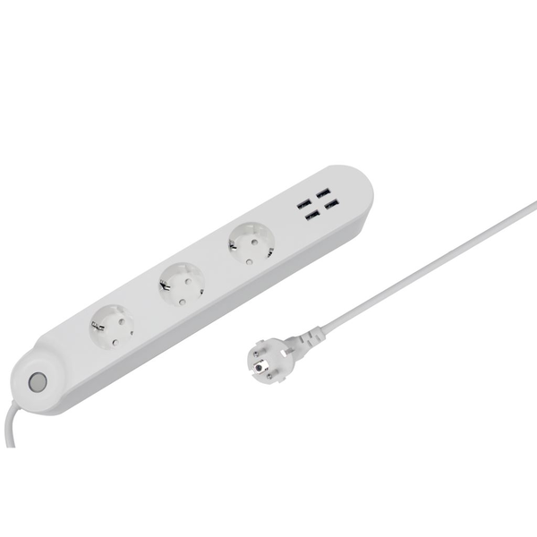 Denver SHP-300U електрически контакт за интелигентен дом с 4 × USB зарядно устройство