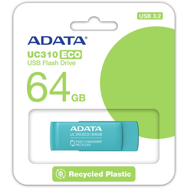 ADATA UC310 ECO USB флаш памет 64 GB USB Тип-A 3.2 Gen 1 (3.1 Gen 1) Зелен