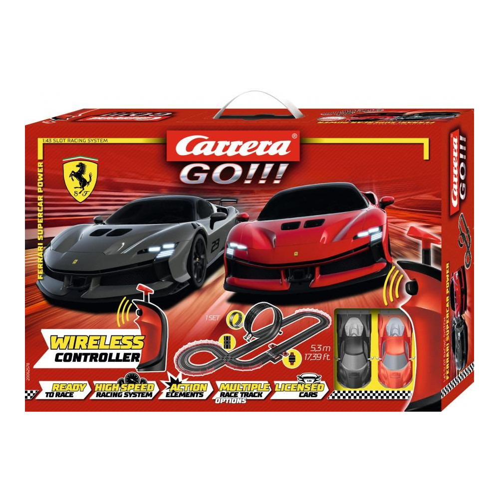 Carrera GO!!! Ferrari Supercar Power Vezeték nélküli versenypálya 2db autóval 5,3m (20062578)