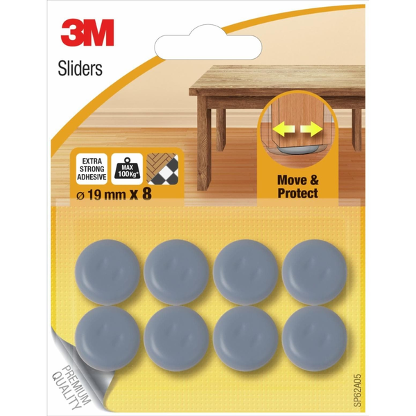 3M SP62A05 cuscinetto di protezione del pavimento per mobili 8 pz Rotondo