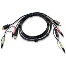 ATEN 2L-7D02U cavo per tastiera, video e mouse Nero