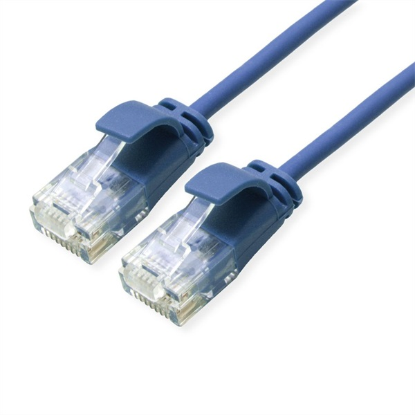 ROLINE UTP DataCenter Patchkabel Cat.6A (Class EA), LSOH, slim, blau, 1 m