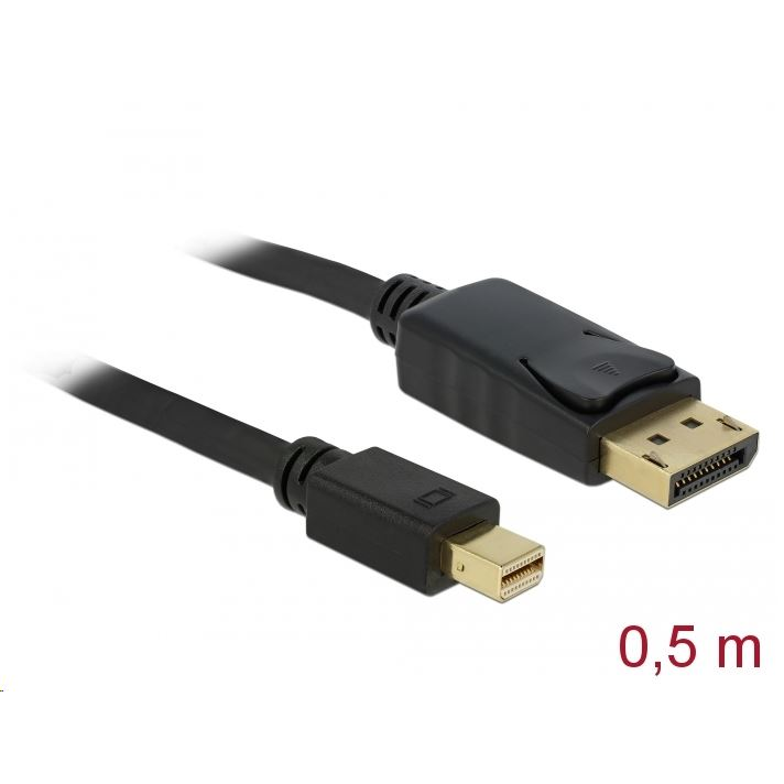 Delock Mini Displayport 1.2 csatlakozó > Displayport csatlakozó 4K 60 Hz 0,5 m kábel (83984) (83984)