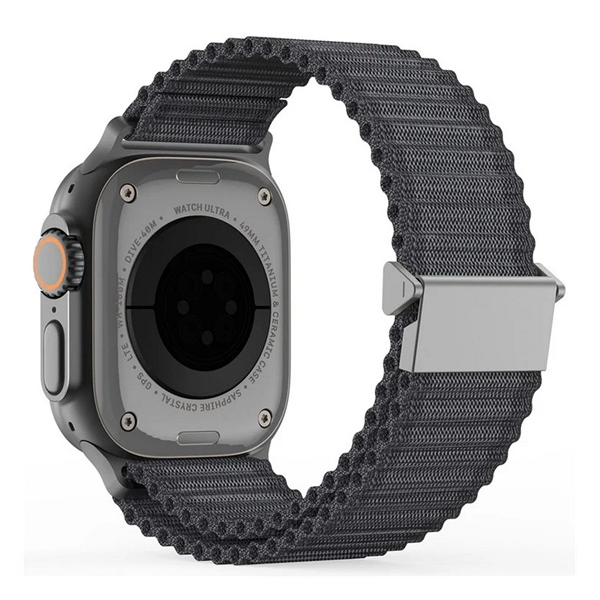 Dux Ducis YC pótszíj (egyedi méret, kicsi, nylon, SPORT) SÖTÉTSZÜRKE Apple Watch Series 5 40mm / Watch Series 4 40mm / Watch Series 3 38mm (GP-162963)