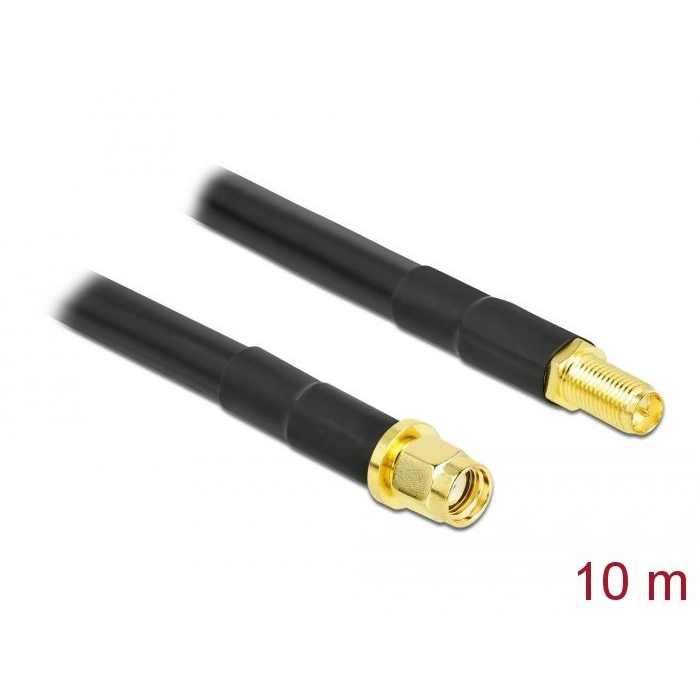 Delock RP-SMA apa RP-SMA anya LMR/CFD300 antenna kábel 10m (90446) (DE90446)